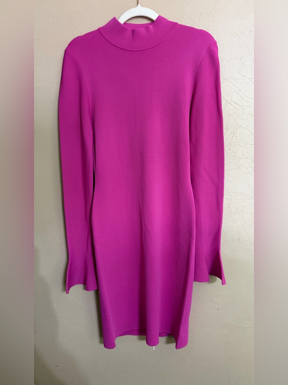 NWT Michael Kors pink bodycon bell sleeve dress size M